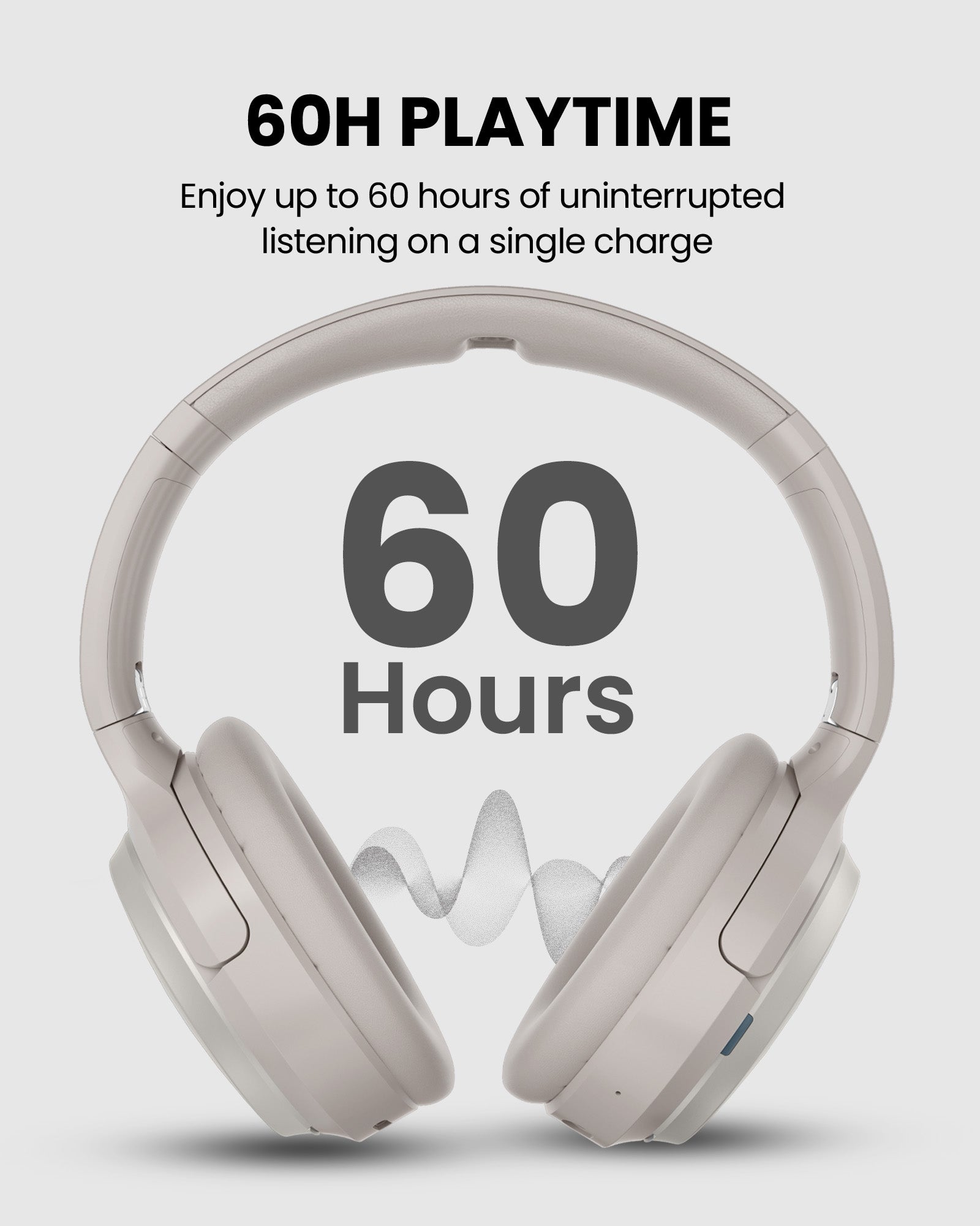 Eon 3D Bluetooth TV Headphones with 3D Surround Sound and Charging Dock, up to 60 hours continuous playback on a single charge.