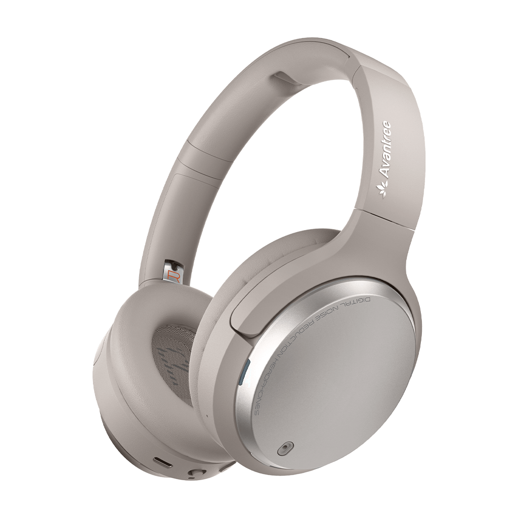 Eon Wireless noise-canceling headphones with detachable boom mic, supporting wired and wireless modes for home, travel, calls, and music use.