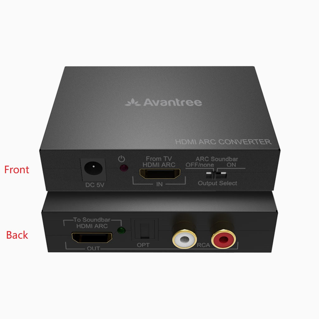 HAX05 HDMI ARC Audio Extractor Adapter for HDMI ARC TV and Soundbar, HDMI ARC Converter 5.1 PCM SPDIF + RCA Output CEC support