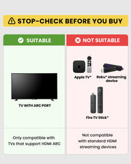HAX06 HDMI ARC Audio Extractor for Soundbar and Headphones, extracts TV audio from HDMI ARC only; not compatible with Apple TV, Roku, or game consoles.