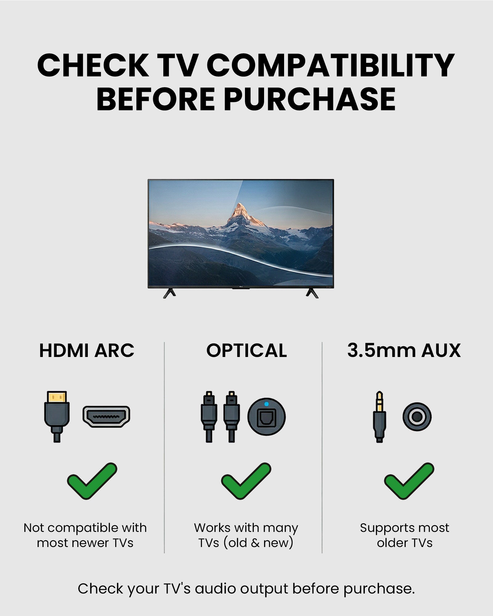 Opera Plus Wireless TV Headphones with Clear Dialogue and Boosted Volume for seniors, compatible with TV optical, 3.5 mm AUX, and HDMI ARC inputs.
