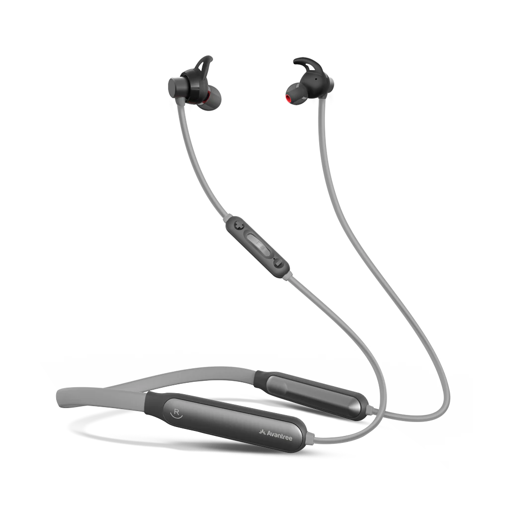 NB18 Neckband Bluetooth 5.0 Earbuds, Clear Dialogues and Enhanced Bass modes, 20 hours battery, extremely lightweight