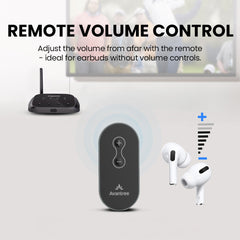 Oasis Plus 2 Bluetooth Transmitter for TV and PC, with remote control, ideal for earbuds without volume controls