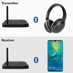 Oasis Plus Bluetooth Transmitter for TV, can be used independently with Bluetooth-enabled devices.