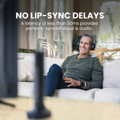 Opera Plus Wireless TV Headphones with Clear Dialogue and Boosted Volume for seniors, with low latency under 30 ms, no lip-sync delay
