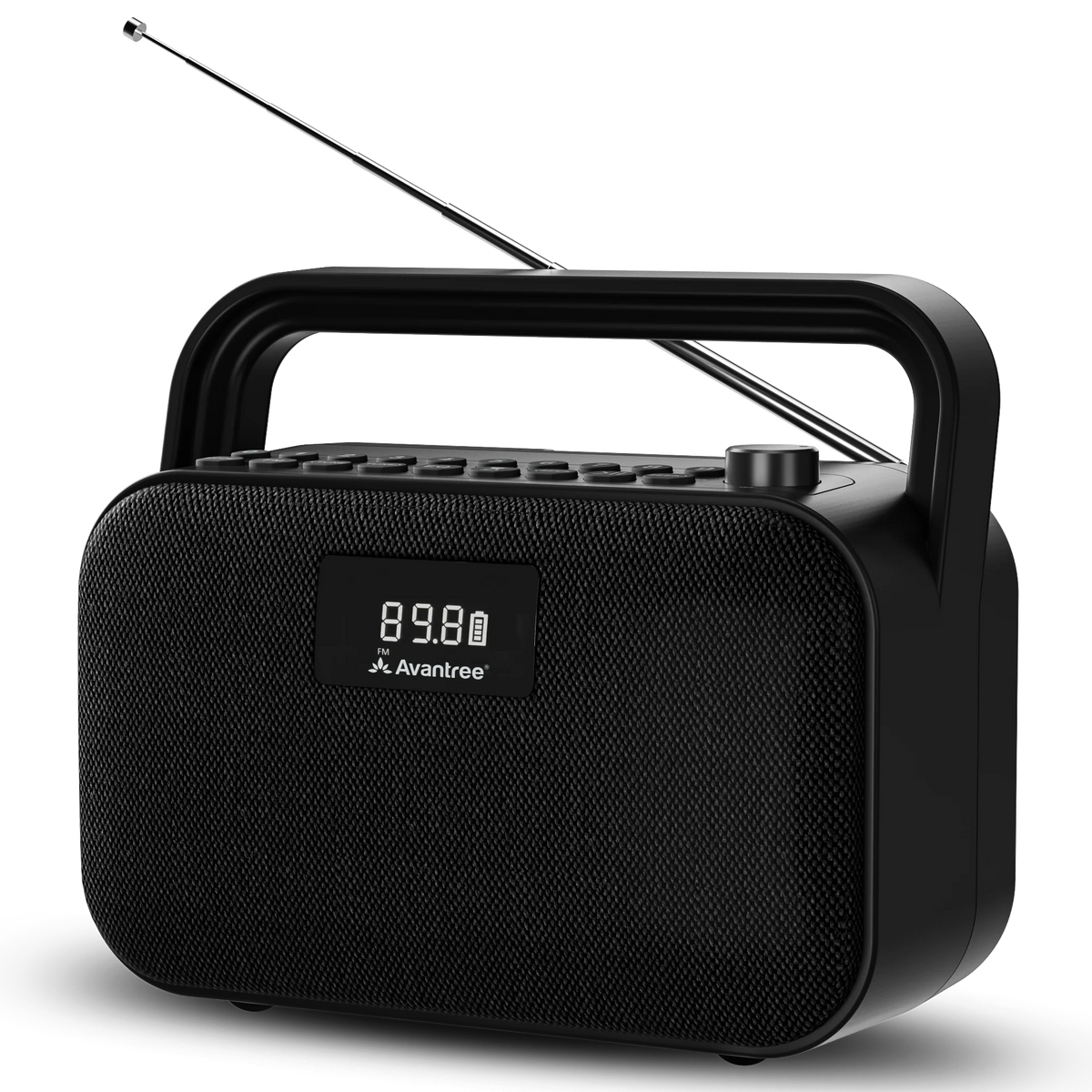 PowerByte Portable Bluetooth Radio Speaker, with FM radio with Bluetooth streaming, USB and SD card playback, or wired speaker for versatile listening.