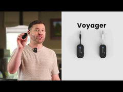 Voyager Bluetooth Airplane Adapter with OLED Screen & Auracast, works with Bluetooth headphones and  Auracast devices. Video Guide
