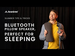 Slumber Bluetooth Pillow Sleep Headphones with MP3 Player, outlet powered, built-in white noise and micro SD support for custom audio files. Tips & Trick