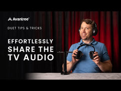 Duet Dual Wireless Headphones for TV, 2.4G connection, Works witth TV optical or AUX output and power on—no Bluetooth pairing required. Tips & Tricks