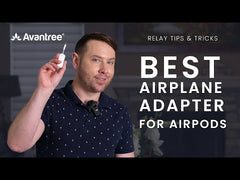 Relay Bluetooth Adapter for Airplanes, connects to airplane seatback screens via 3.5mm AUX and streams audio to Bluetooth headphones.  Tips & Tricks