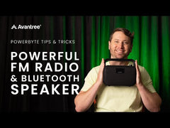 PowerByte Portable Bluetooth Radio Speaker, with FM radio with Bluetooth streaming, USB and SD card playback, or wired speaker for versatile listening. Tips & Tricks