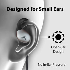 Resolve Wired Open-Ear Earbuds for small ears, reduces ear fatigue while enjoying calls, music, and awareness of surroundings.