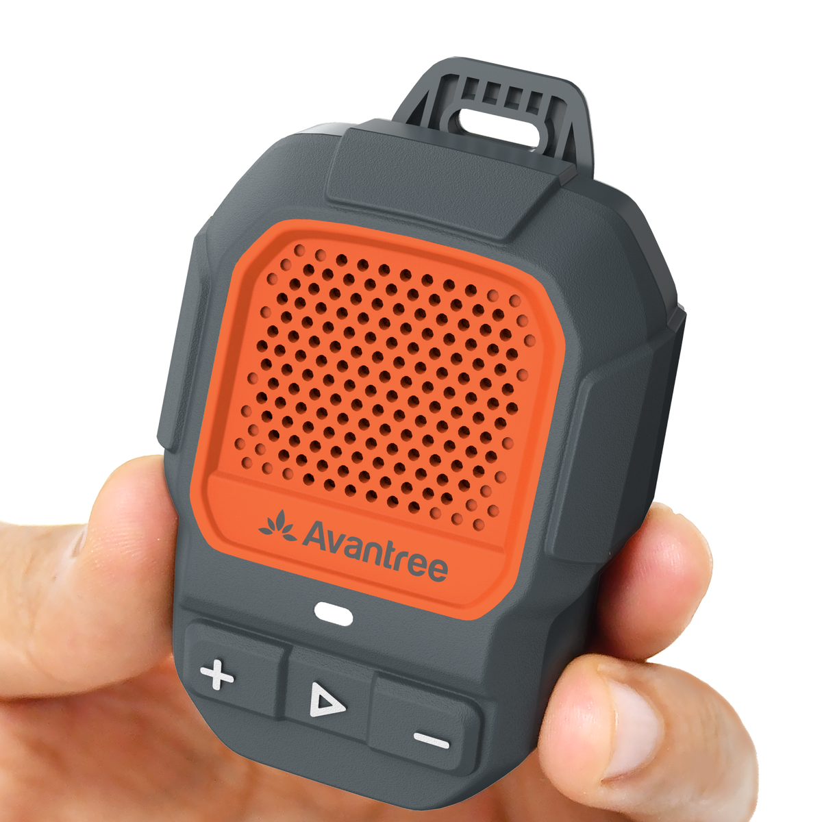 ShareCast Solo Clip-On Auracast Wearable Speaker, compact Bluetooth speaker for music, hands-free calls, and Auracast group listening.