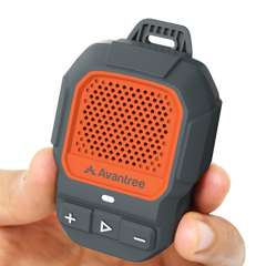 ShareCast Solo Clip-On Auracast Wearable Speaker, compact Bluetooth speaker for music, hands-free calls, and Auracast group listening.