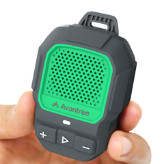 ShareCast Solo Clip-On Auracast Wearable Speaker, compact Bluetooth speaker for music, hands-free calls, and Auracast group listening.