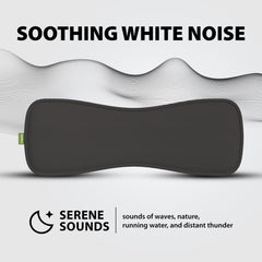 Slumber Bluetooth Pillow Sleep Headphones with MP3 Player, outlet powered, featuring white noise like waves, nature, running water, and thunder.