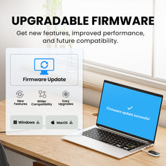 Voyager Bluetooth airplane adapter with OLED screen, firmware updates, and future-ready compatibility 