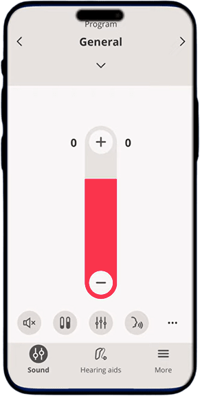 Bernafon app More Options button
