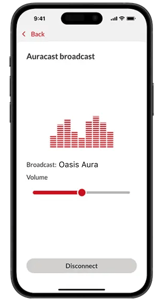 Bernafon app streaming volume screen