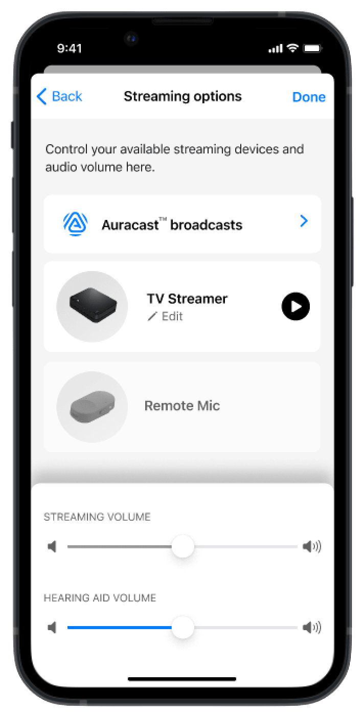 NuEar Hear Circle Auracast broadcasts option