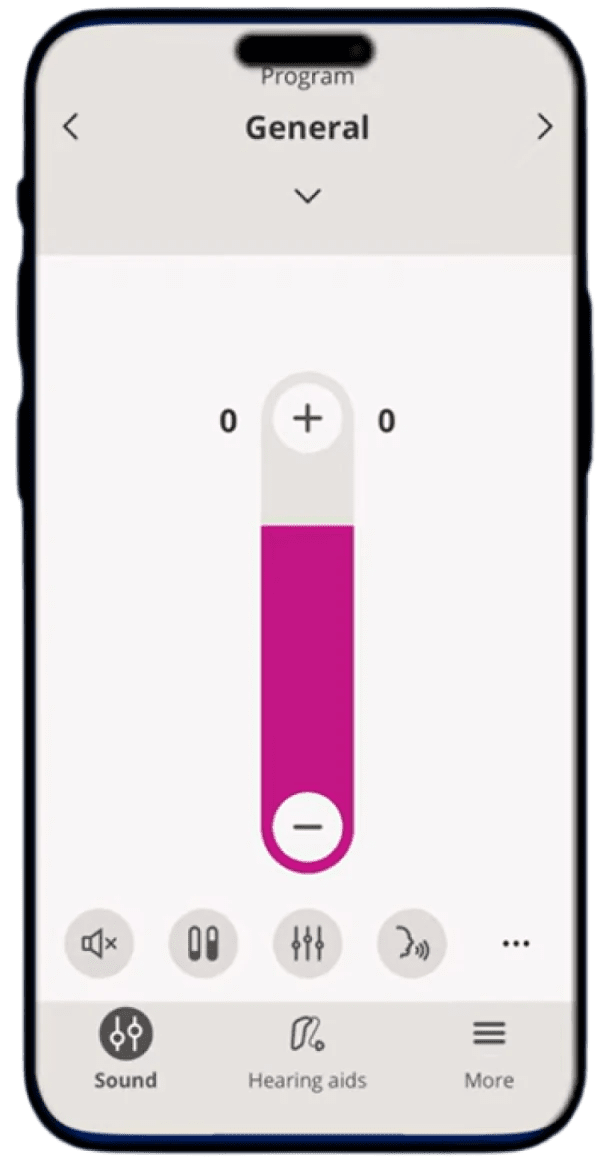 Oticon Companion App main screen